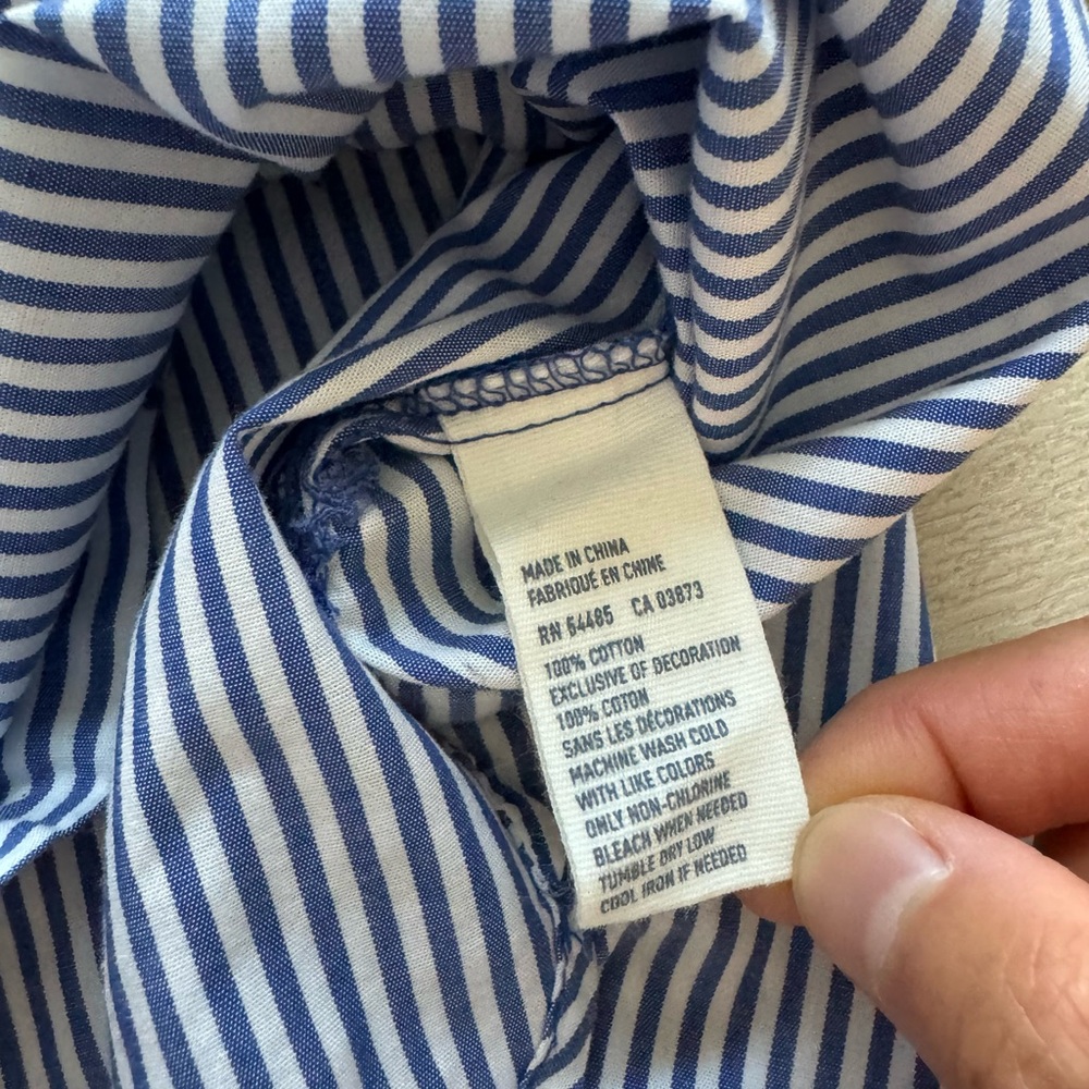 American Eagle Striped Ruffled Button Down Shirt … - image 5